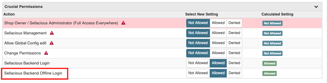 Sellacious backend offline login
